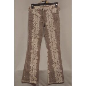 Ungaro Fever Womens Y2K Snakeskin Pattern Mid-Rise Flare Leg Jeans Size 31